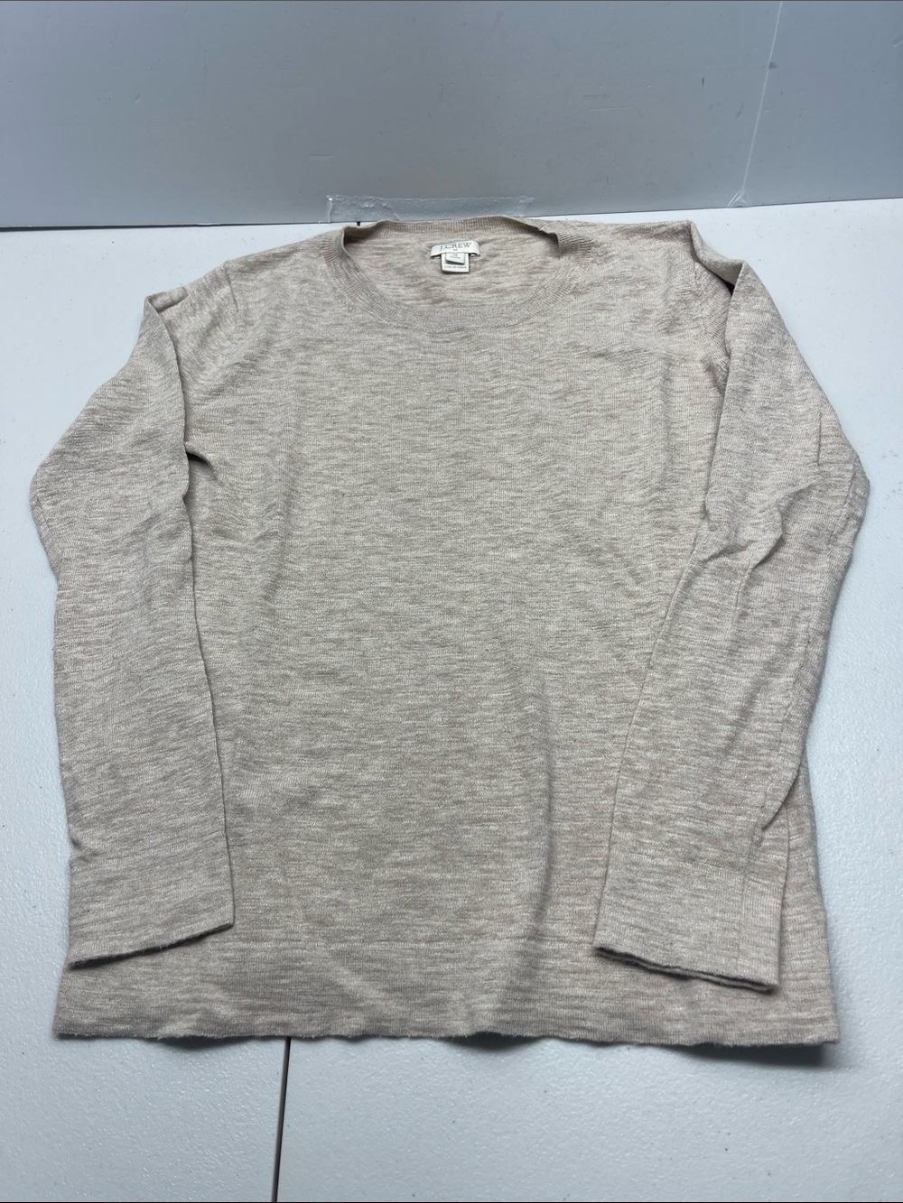J. Crew Lightweight Crewneck Sweater in Taupe